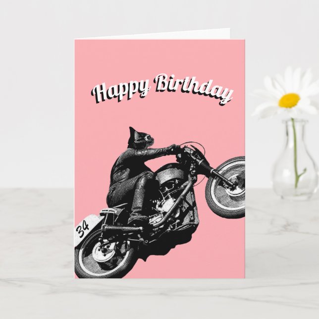 Carte d'anniversaire de motard (Petite plante)