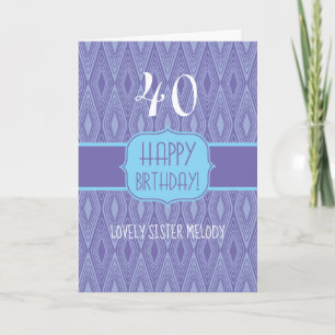 Carte d'anniversaire de motif de losange violet po