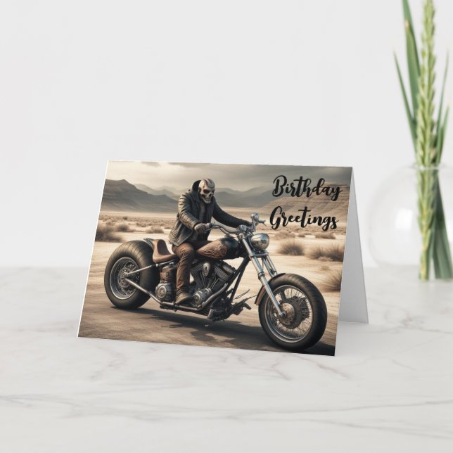carte d'anniversaire de moto démon (Devant)