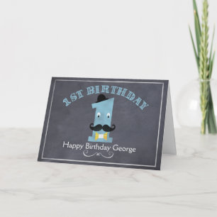 Carte d'anniversaire de moustache de tableau de