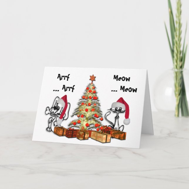 Carte d'anniversaire de Noël pour animaux familier (Devant)