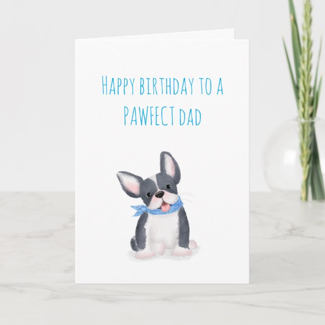Carte d'anniversaire de papa petit chien de taurea (Devant)