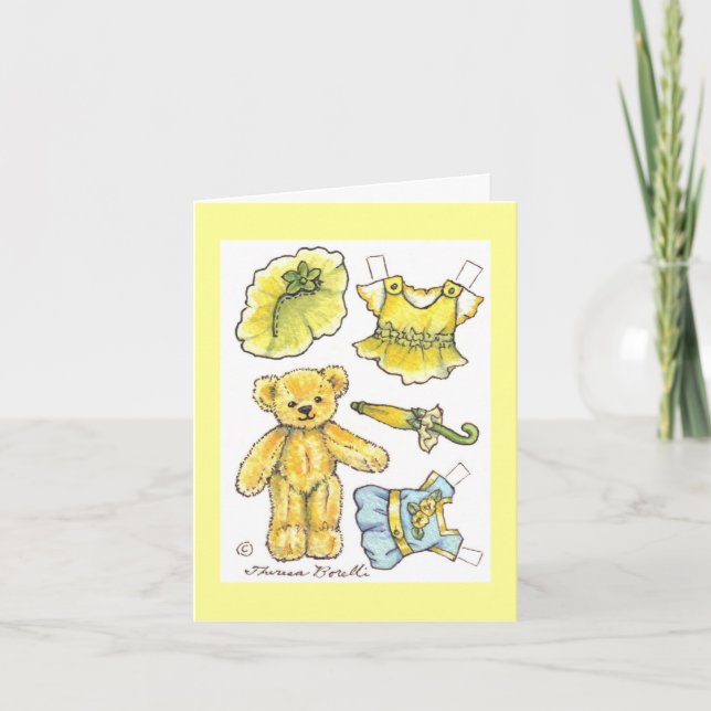 Carte d'anniversaire de papier de poupée (Devant)