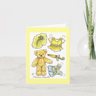 Carte d'anniversaire de papier de poupée