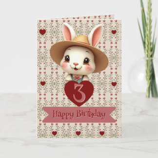Carte d'Anniversaire de papier lapin mignonne