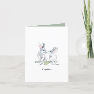 Carte d'anniversaire de Pâques Bunny Aquarelle
