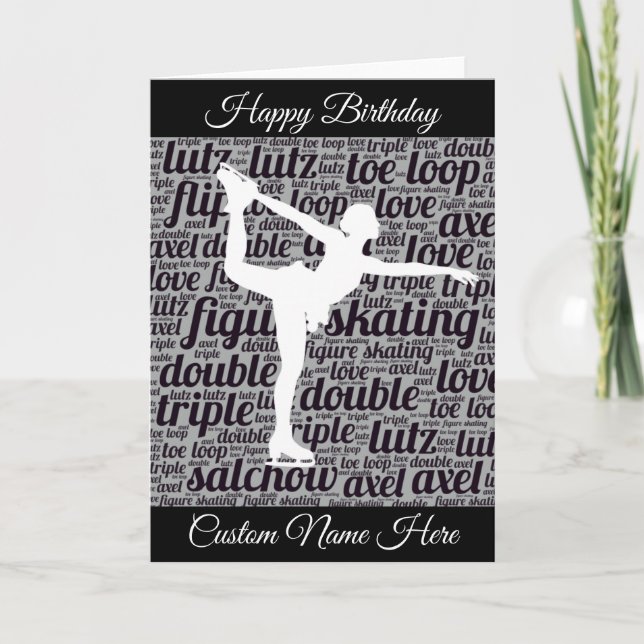 Carte d'anniversaire de patinage artistique (Devant)