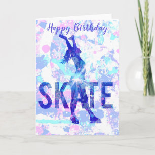 Carte d'anniversaire de patinage artistique person