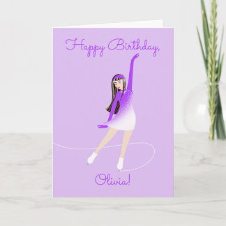 Carte d'anniversaire de patineur