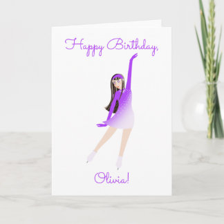 Carte d'anniversaire de patineur