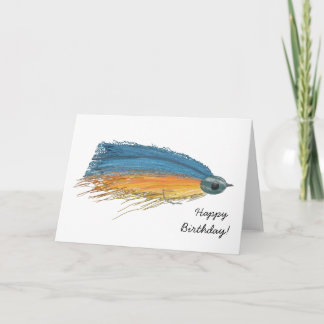 Carte d'anniversaire de pêche à la mouche colorée
