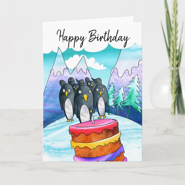 Carte d'anniversaire de Penguin (Devant)