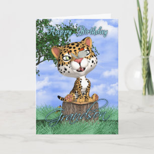 Carte d'anniversaire de petit-fils avec Jaguar