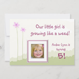 Carte d'anniversaire de petite fille 'Pousse comme