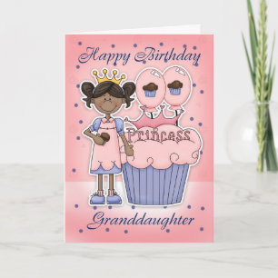 Carte d'anniversaire de petite-fille - princesse