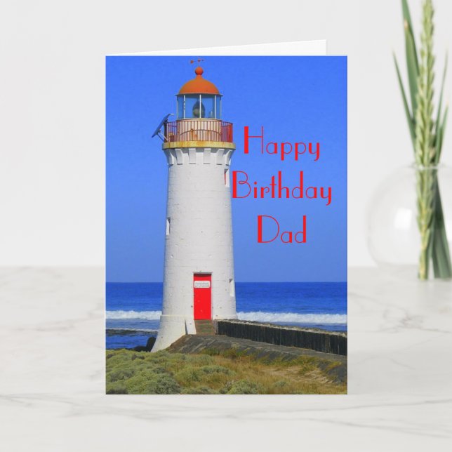 Carte d'anniversaire de phare pour le papa (Devant)