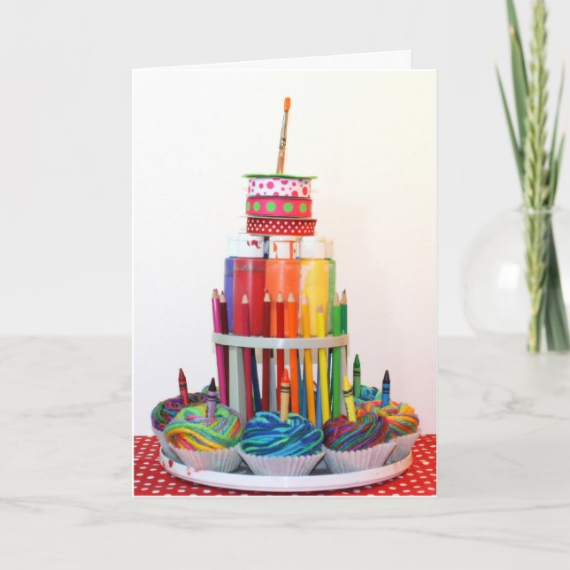 Carte d'anniversaire de photographie "de gâteau de (Devant)