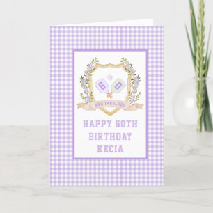 Carte d'anniversaire de Pickleball violet