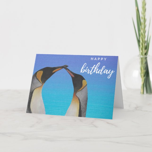 Carte d'anniversaire de pingouin (Devant)