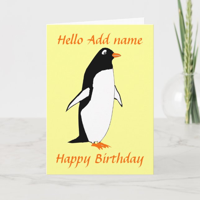 Carte d'anniversaire de pingouin (Devant)