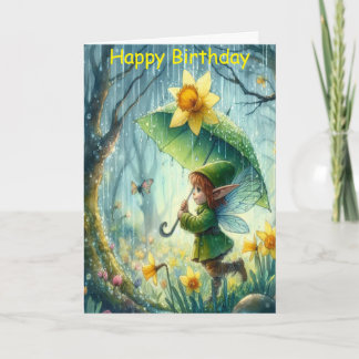 Carte d'anniversaire de Pixie Whimsical - Fée en f