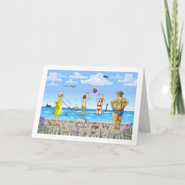 Carte d'anniversaire de plage d'été (Devant)
