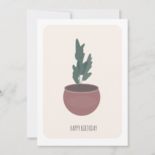 Carte d'anniversaire de plante haute feuillue (Devant)