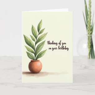 Carte d'anniversaire de plante tranquille