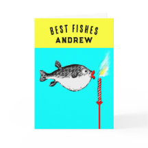 Carte d'anniversaire de poisson amusant