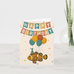 Carte d'anniversaire de poisson-clown - Fête amusa