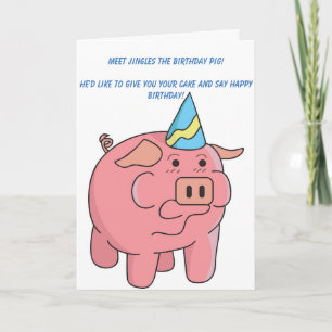 Carte d'anniversaire de porc amusante