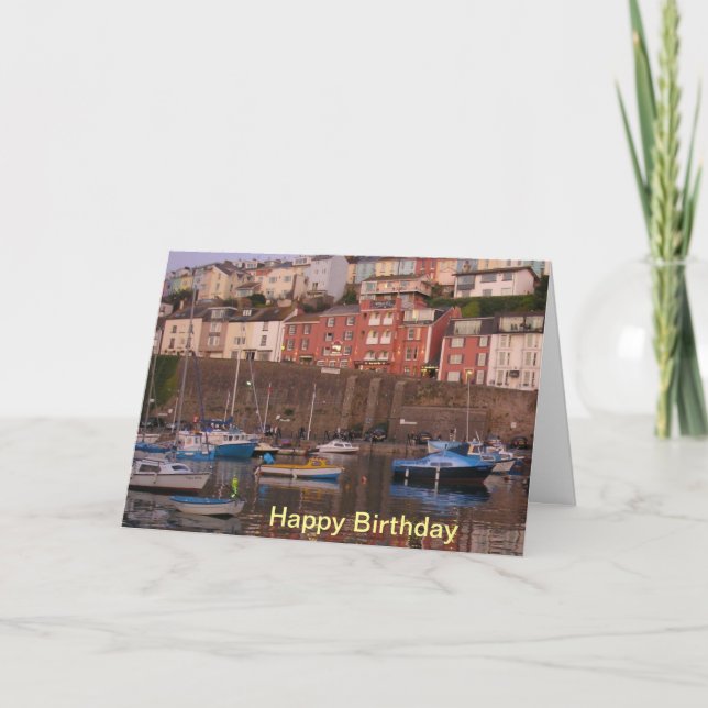Carte d'anniversaire de port de Brixham (Devant)