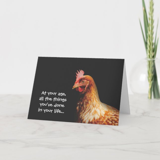 Carte d'anniversaire de poulet au coq (Devant)