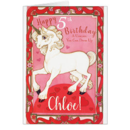 Carte d'anniversaire de poupée de papier Unicorne 