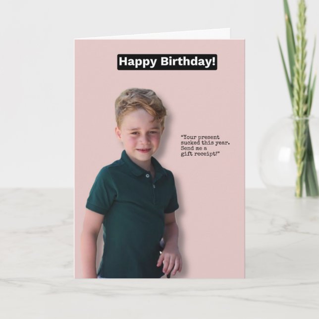 Carte d'anniversaire de Prince George (Devant)