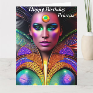 Carte d'anniversaire de princesse