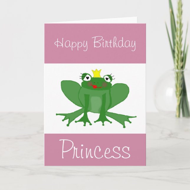 Carte d'anniversaire de princesse Frog (Devant)