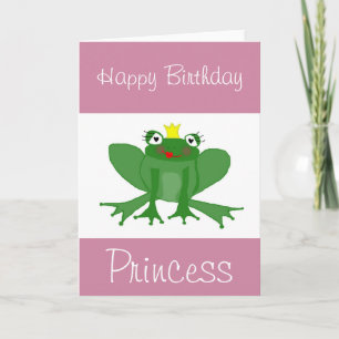 Carte d'anniversaire de princesse Frog