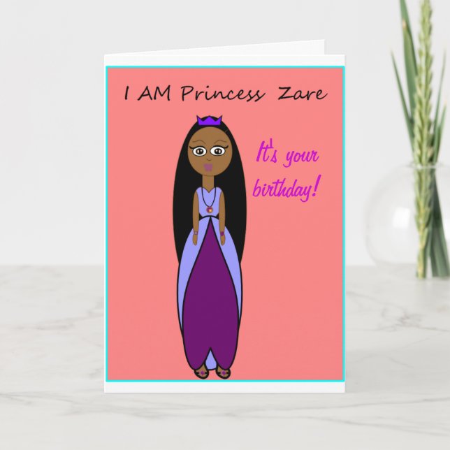 Carte d'anniversaire de princesse Zare (Devant)