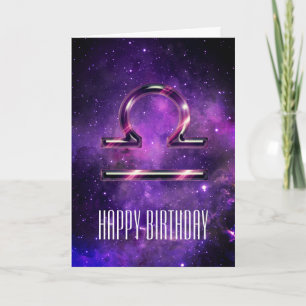 Carte d'anniversaire de Purple Space Libra