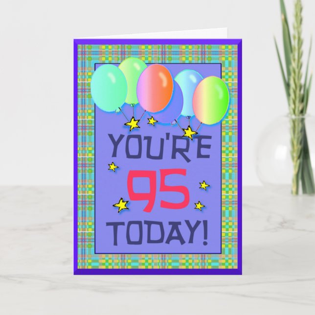 Carte d'anniversaire de quatre-vingt-quinze (Devant)