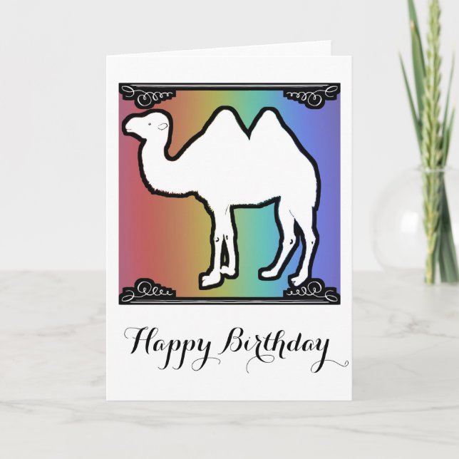 Carte d'anniversaire de Rainbow Camel (Devant)