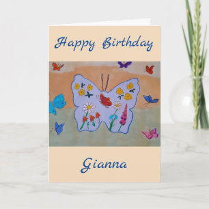 Carte d'anniversaire de rêve papillon
