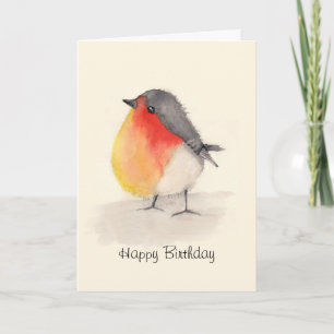 Carte d'anniversaire de Robin d'aquarelle