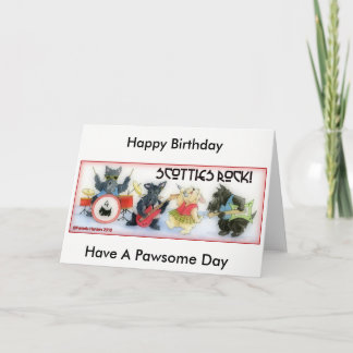 Carte d'anniversaire de roche de Scotties