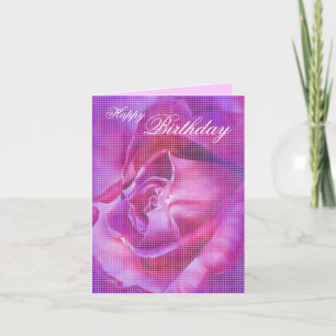 Carte d'anniversaire de rose de pourpre
