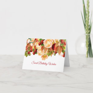 Carte d'anniversaire de Roses d'aquarelle et de ba