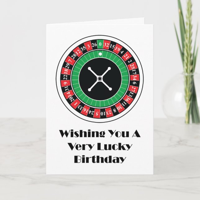 Carte d'anniversaire de roue de roulette (Devant)