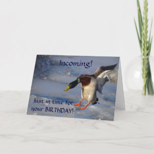 Carte d'anniversaire de salutation de canard de