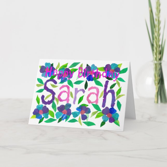 Carte d'anniversaire de "Sarah" (Devant)